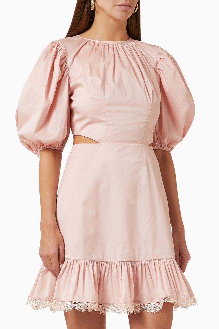 Penny Mini Dress in Soft-cotton, Pink