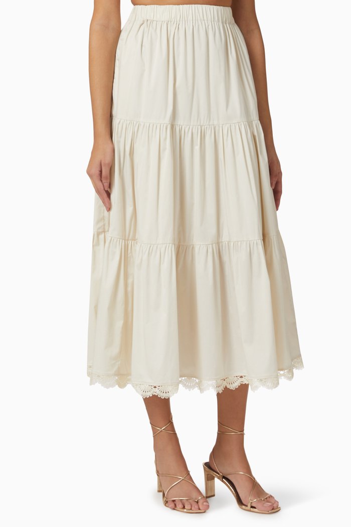 

Penny Midi Skirt in Soft-cotton, Neutral