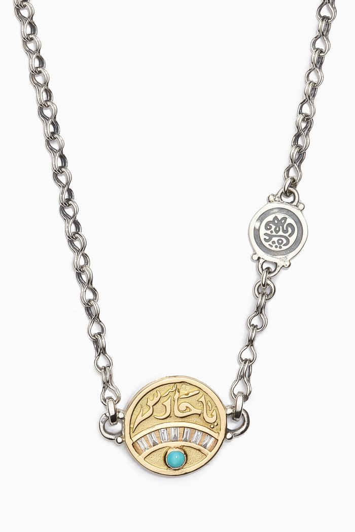 

The Eye Turquoise Diamond Necklace in 18kt Yellow Gold & Sterling Silver