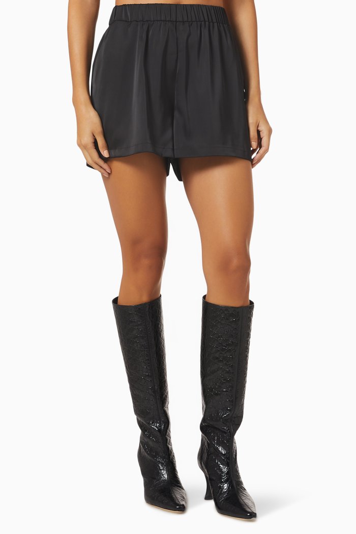 

Boxer Shorts in Satin, Black