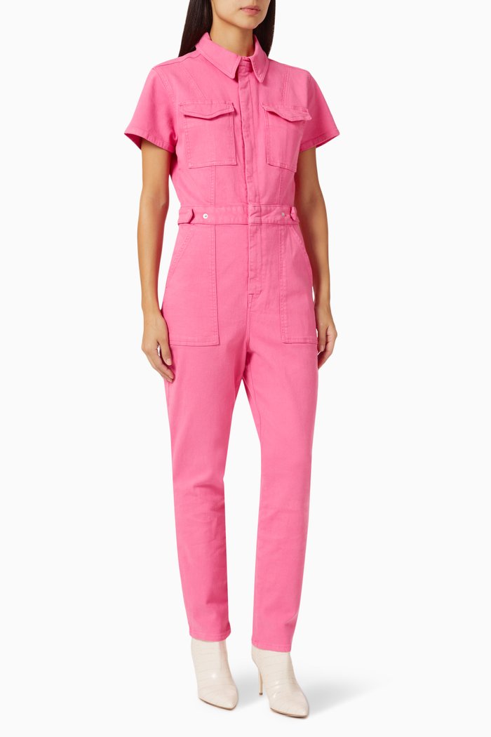 

Fit for Success Jumpsuit in Denim, Pink