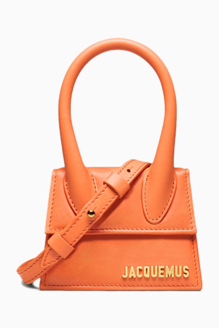 

Le Chiquito Signature Mini Tote Bag in Smooth Leather, Orange