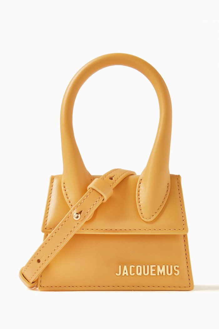 

Le Chiquito Signature Mini Tote Bag in Smooth Leather, Yellow