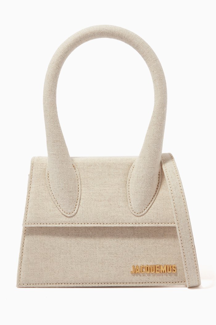 

Le Chiquito Moyen Signature Bag in Linen, Neutral