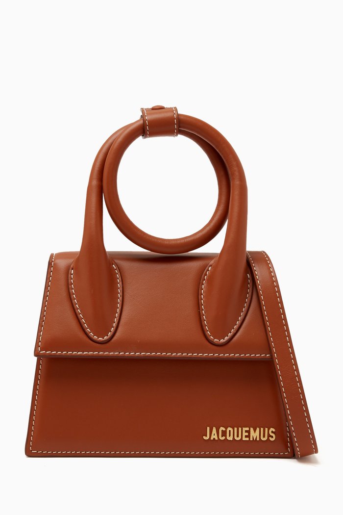 Le Chiquito Noeud Shoulder Bag in Smooth-leather, Brown