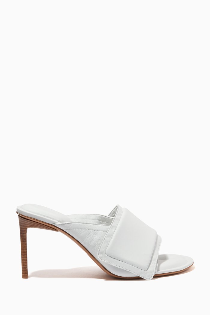

Les Mules Aqua in Nappa, White