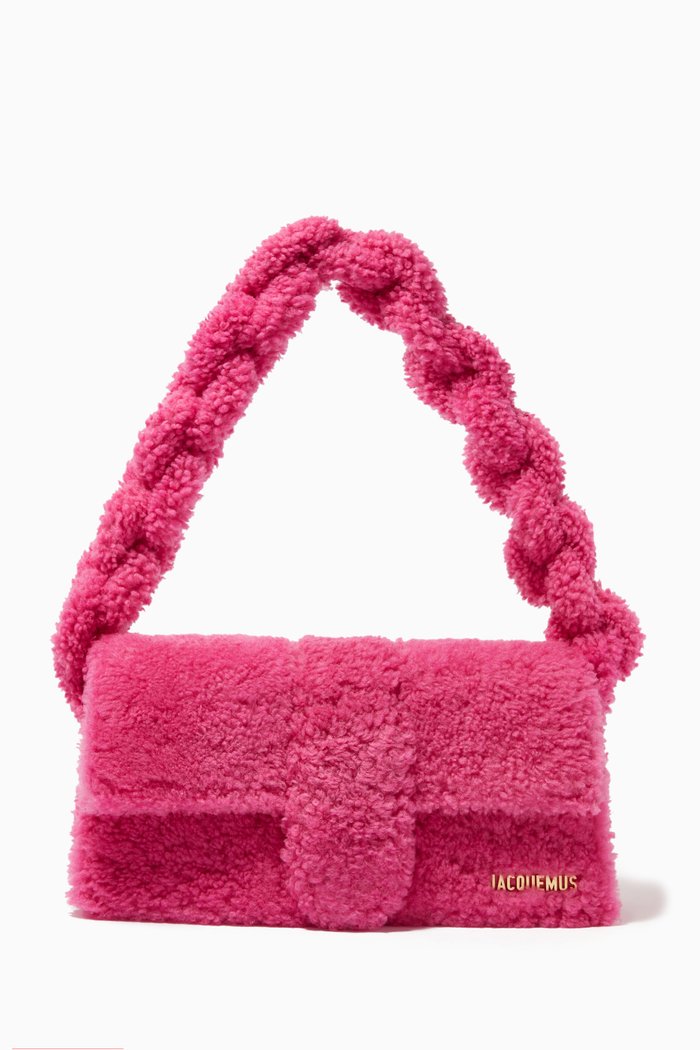 

Le Bambidou Shoulder Bag in Shearling, Pink
