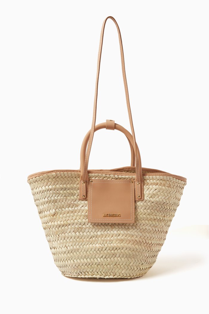 

Le Panier Soli Beach Basket Bag in Palm Leaf, Brown