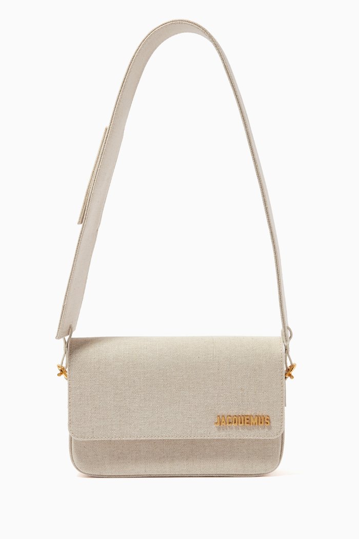

Le Carinu Flap Shoulder Bag in Linen, Neutral