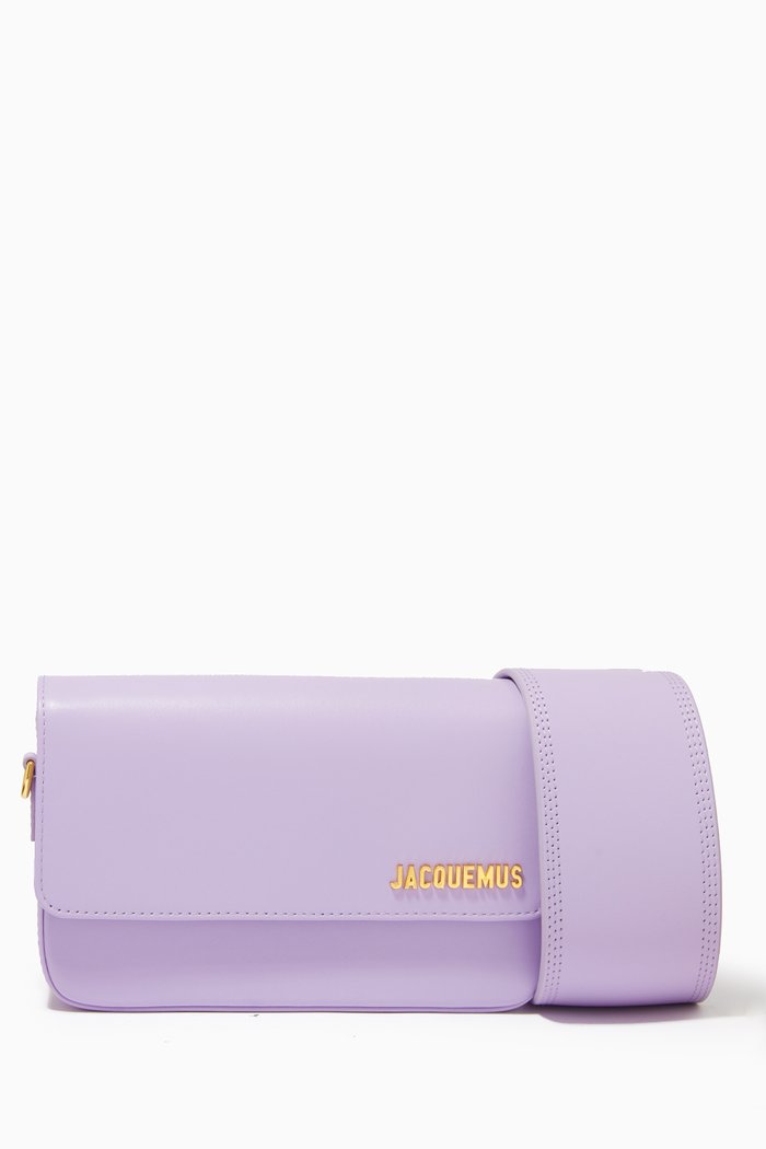 Le Carinu Shoulder Bag in Smooth Leather, Purple