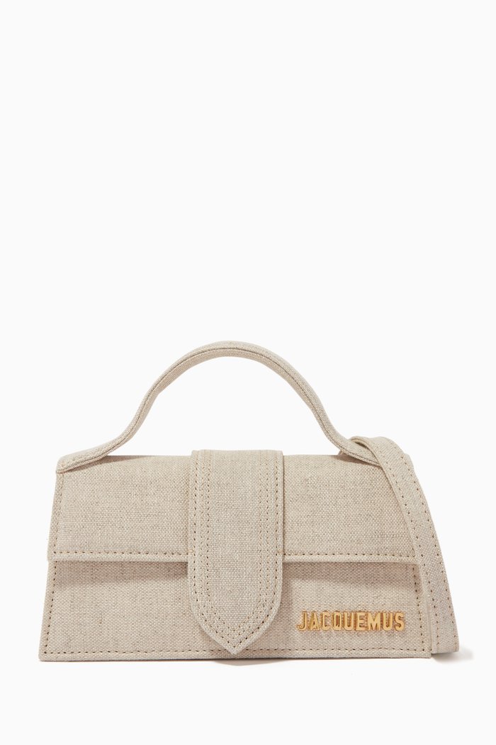 

Le Bambino Mini Flap Bag in Linen, Neutral