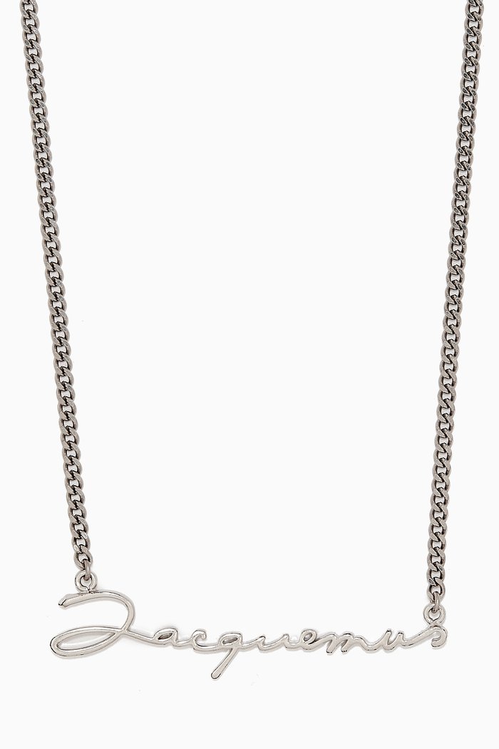 

La Chain Signature Necklace in Plated Brass, Silver