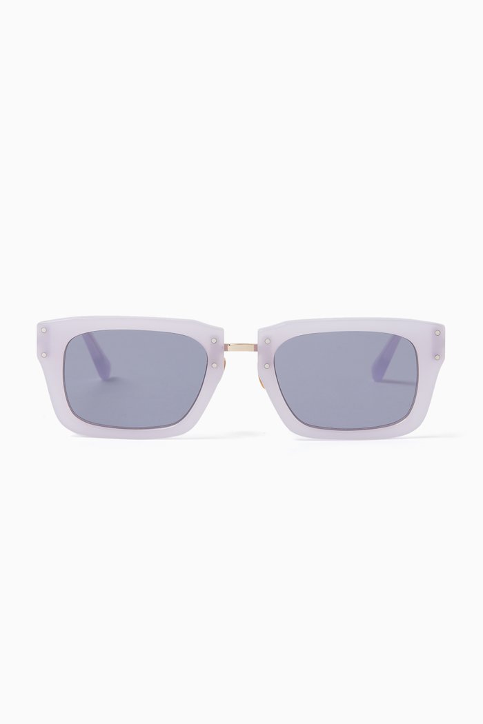 Les Lunettes Soli Sunglasses in Acetate & Metal, Purple