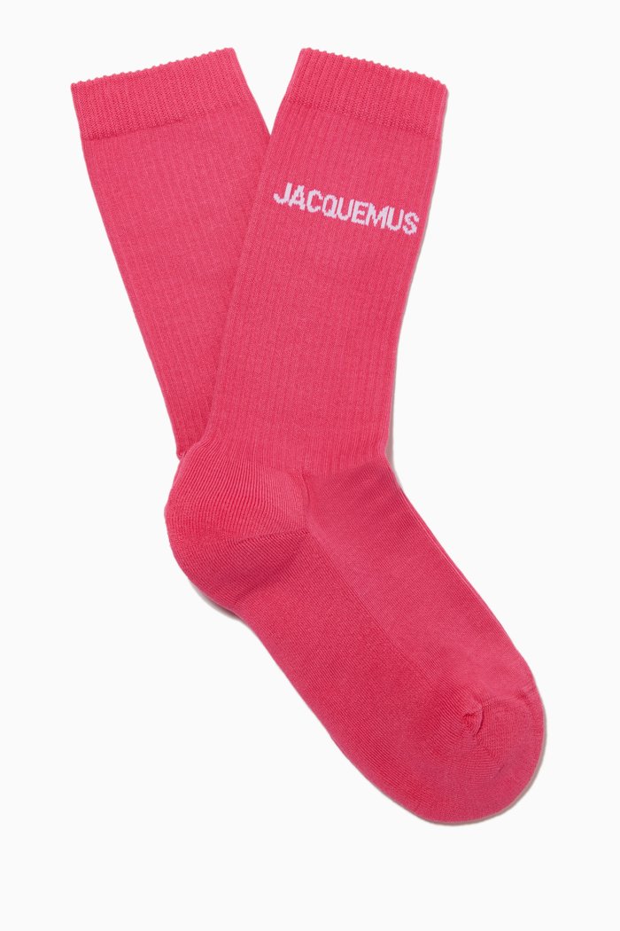 

Les Chaussettes Socks in Ribbed Organic-cotton, Pink