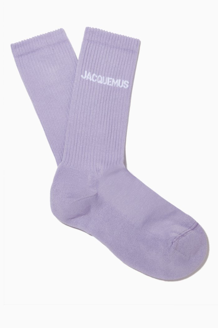 

Les Chaussettes Socks in Ribbed Organic-cotton, Purple