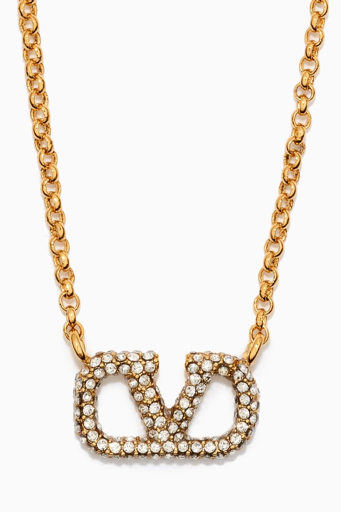 

Valentino Garavani VLOGO Signature Necklace in Metal, Gold