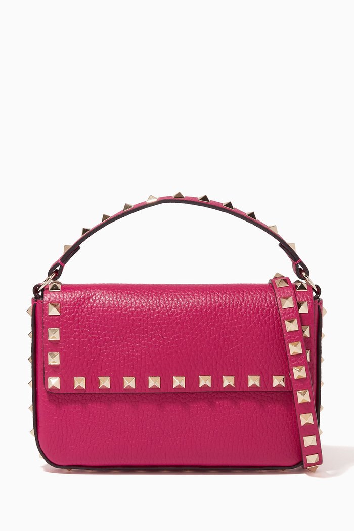 

Valentino Garavani Rockstud Pouch in Grainy Calfskin, Pink