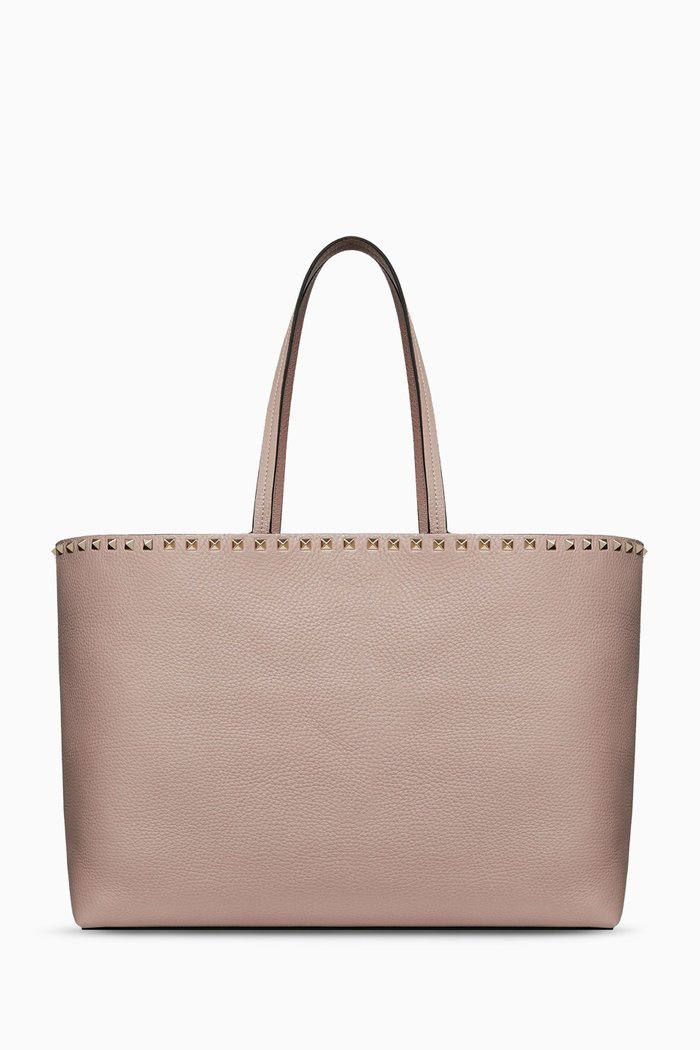

Valentino Garavani Rockstud Tote Bag in Calfskin, Neutral