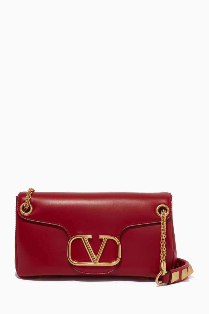 

Valentino Garavani Stud Sign Shoulder Bag in Nappa, Red
