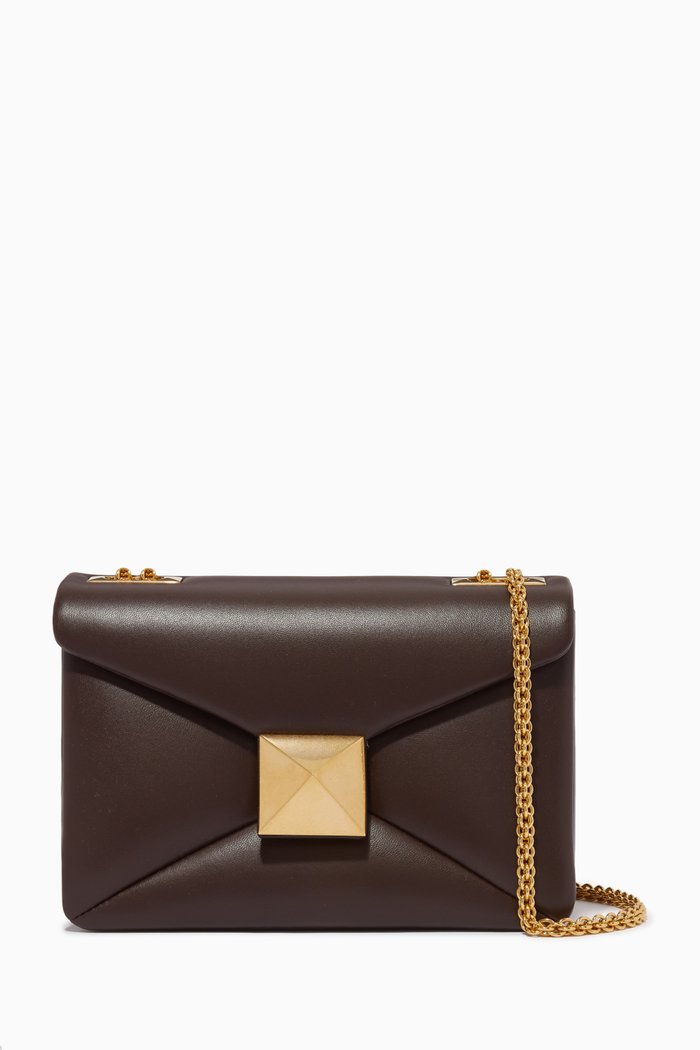 

Valentino Garavani One Stud Shoulder Bag in Nappa, Brown