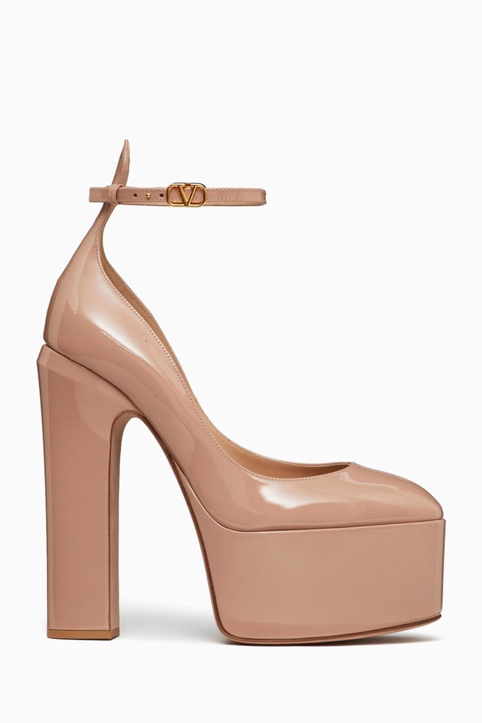 

Valentino Tan-Go 155 Platform Pumps in Patent Leather, Pink
