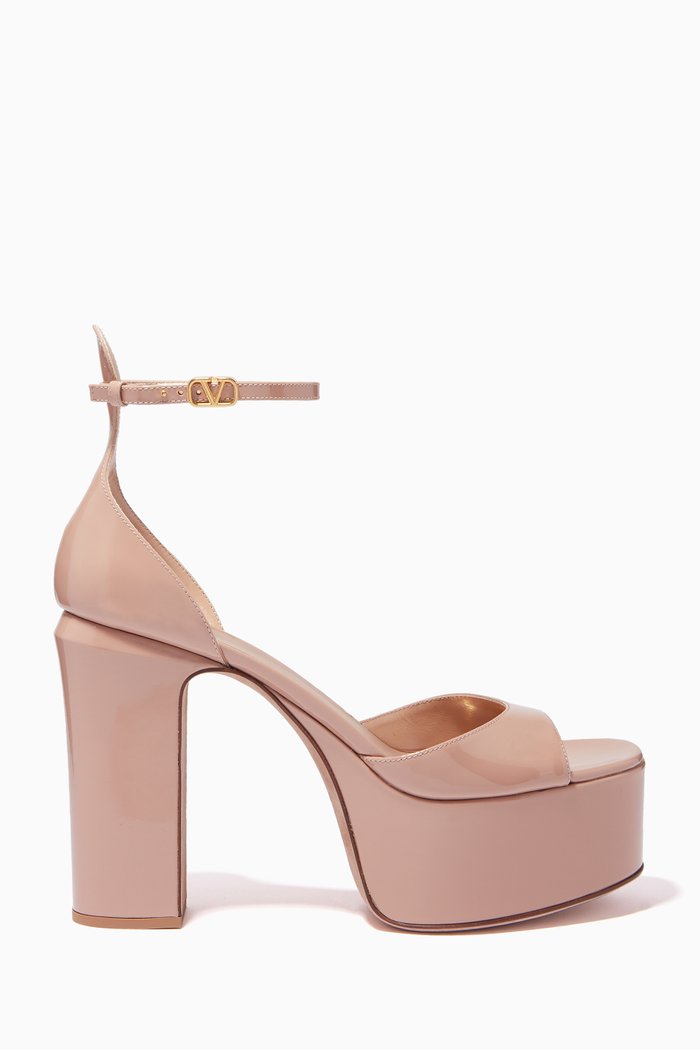 

Valentino Garavani Tan-Go Platform Sandals in Patent Leather, Pink