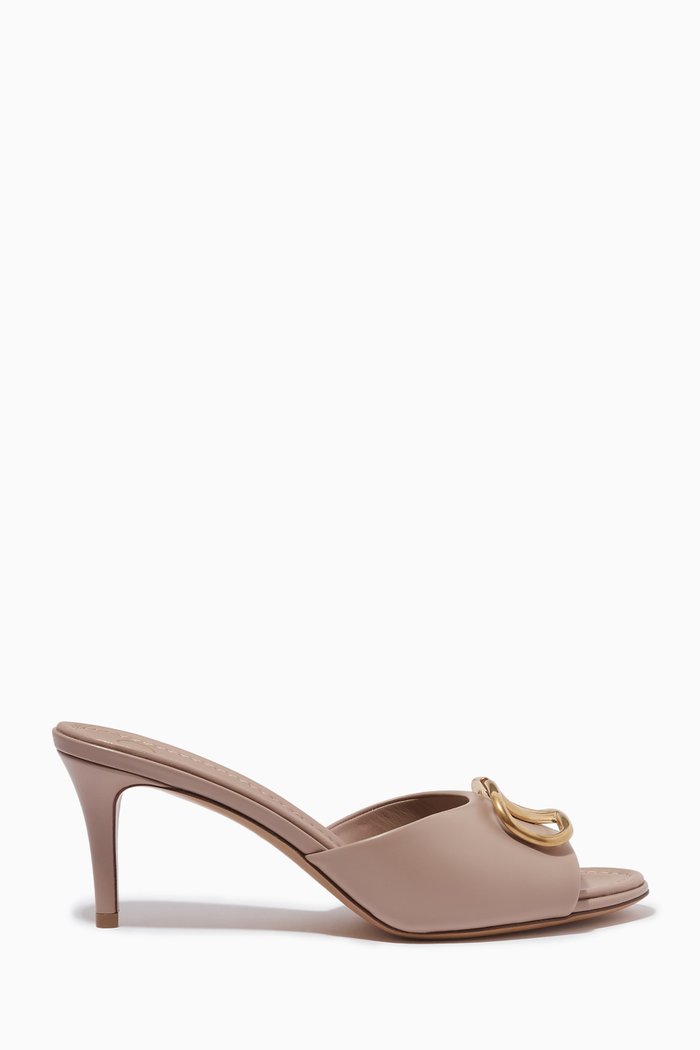 

Valentino Garavani VLOGO Signature Mules in Leather, Neutral