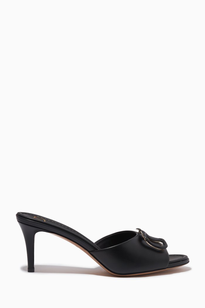 

Valentino Garavani VLOGO Signature Mules in Leather, Black
