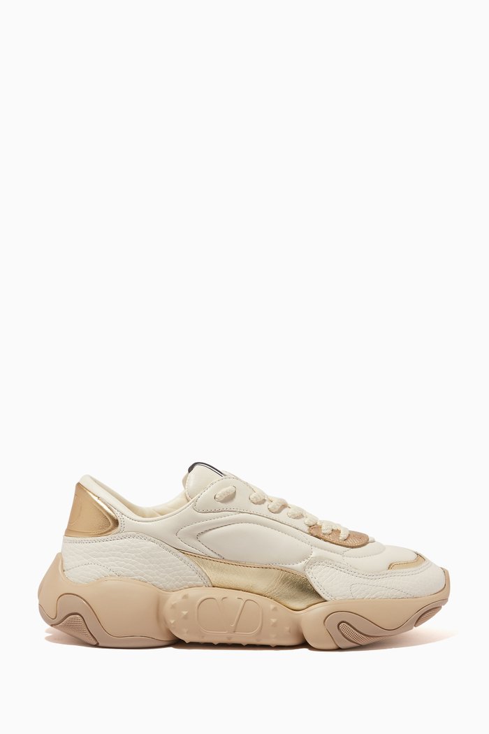 

Valentino Garavani Bubbleback Sneakers in Laminated Nappa, White