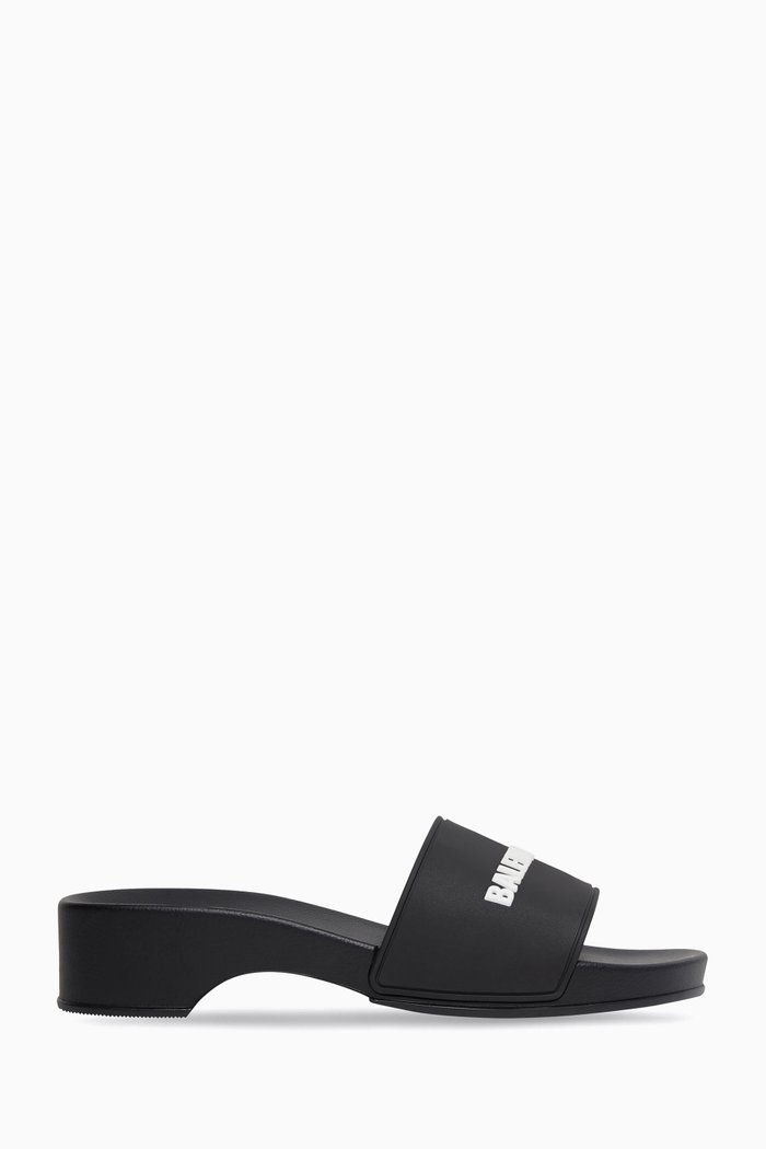 

Pool Clog Slide Sandals in Rubber, Black