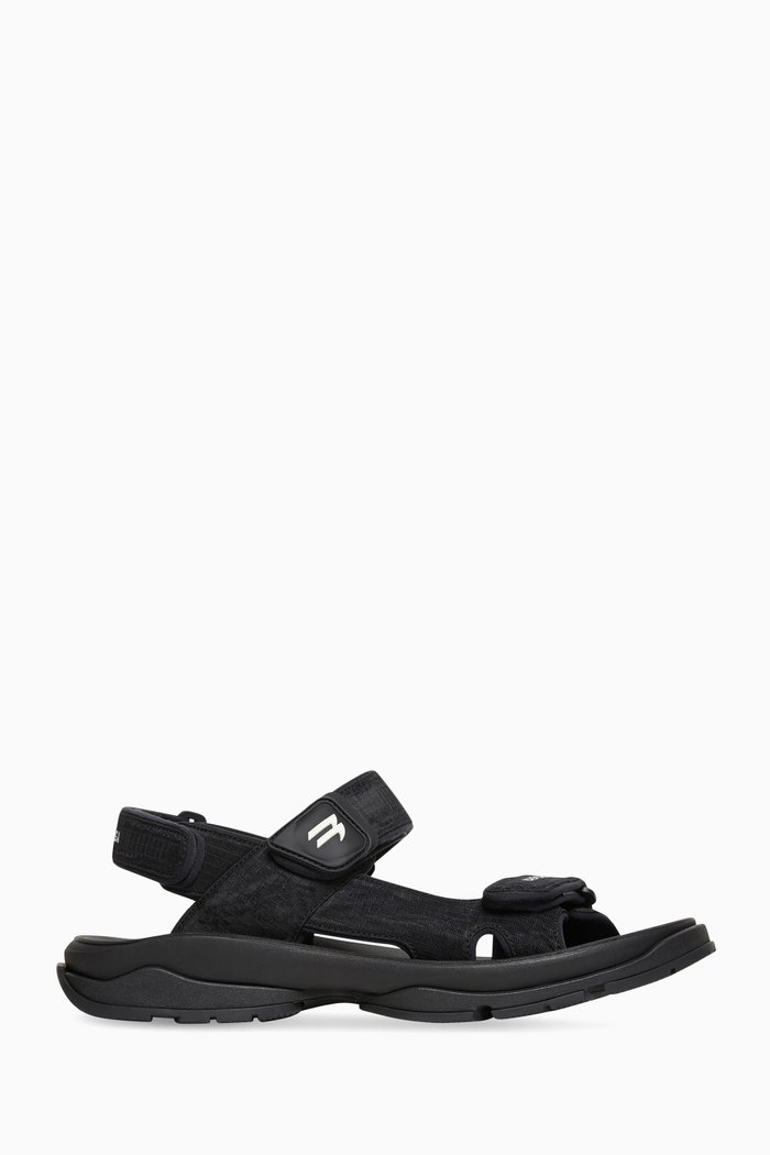 Tourist Sandals in Technical Fabric, Black