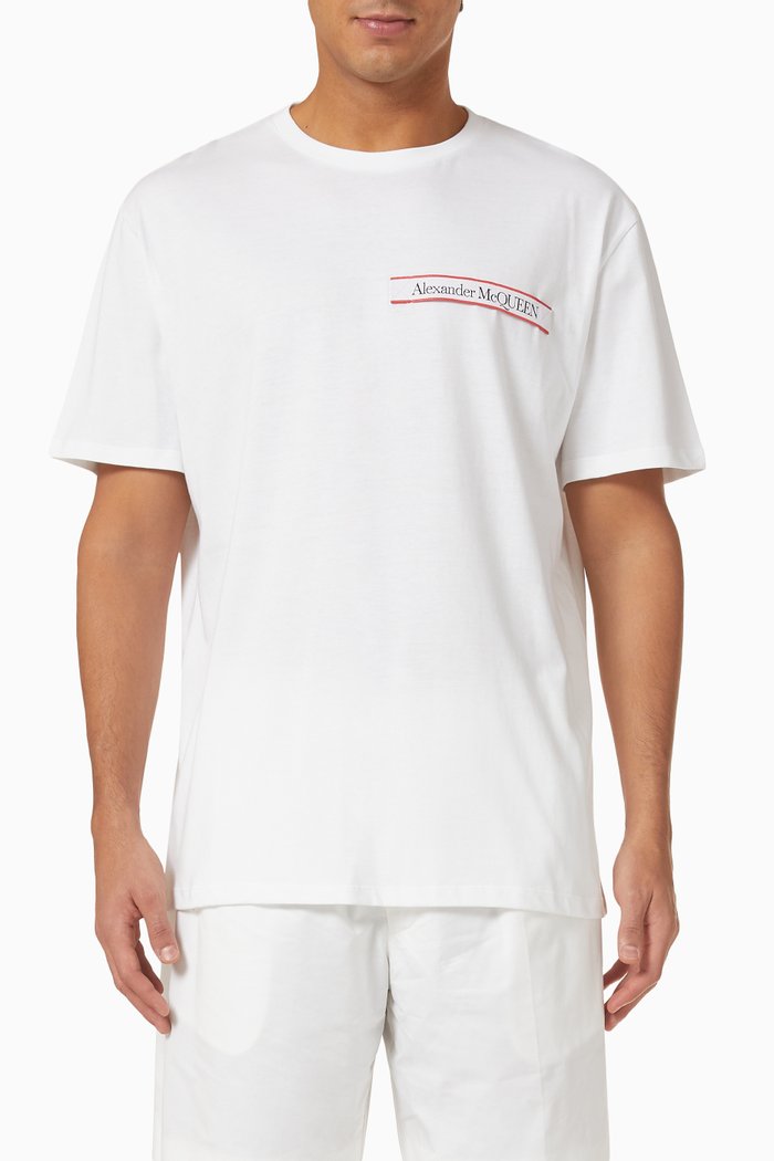 

Selvedge Logo Tape T-shirt in Cotton Jersey, Multicolour