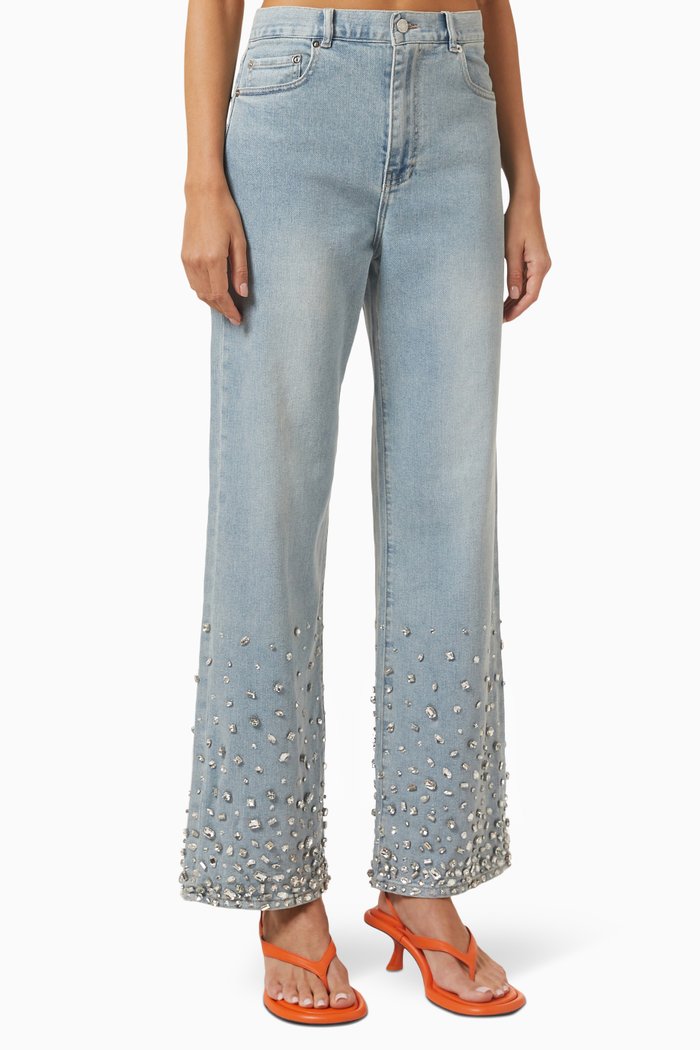 

Sparkle Wide-leg Jeans in Stretch-denim, Blue
