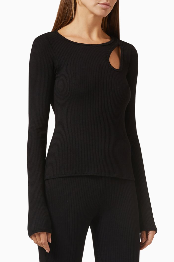 

Space Top in Rib-knit, Black
