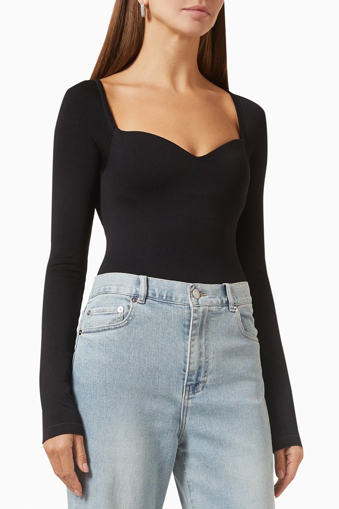 

Lubo Bodysuit in Stretch Nylon, Black