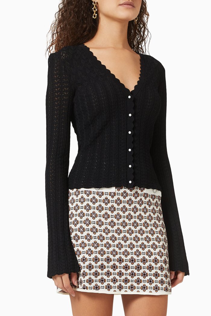

Pointelle Sweater, Black
