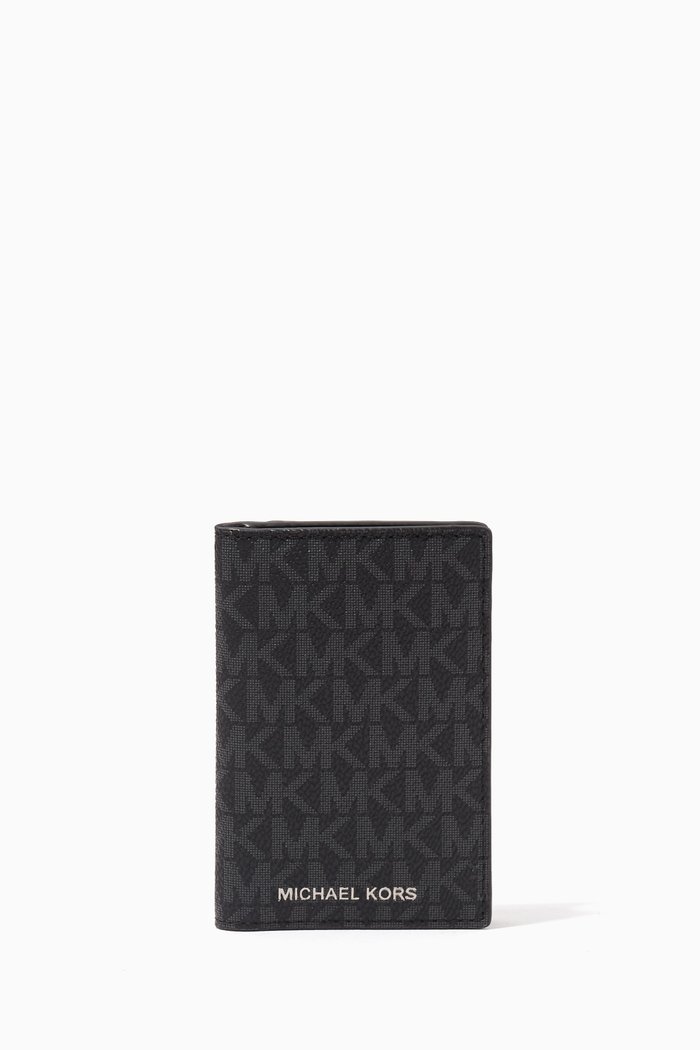 

Hudson Bi-Fold Card Case in Logo Canvas, Black