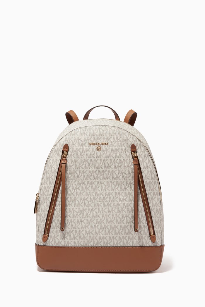 

Large Brooklyn Backpack in Logo Canvas, White