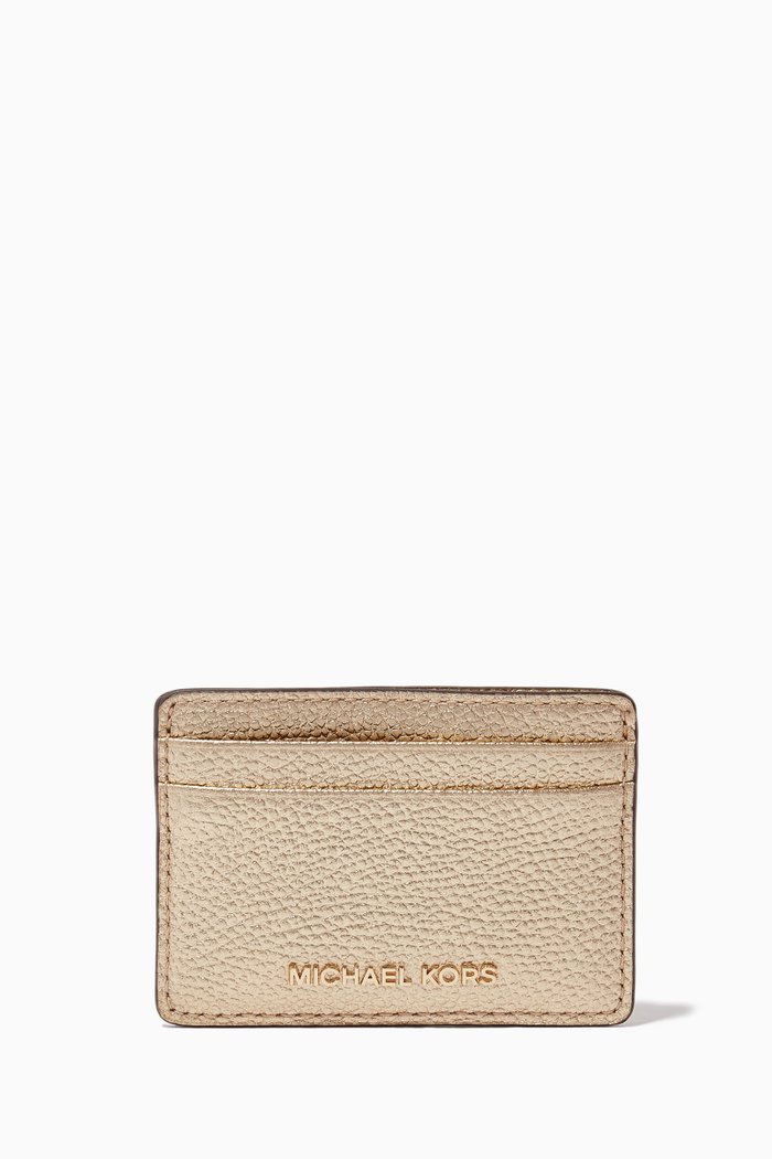 

Card Case in Metallic Leather, Gold