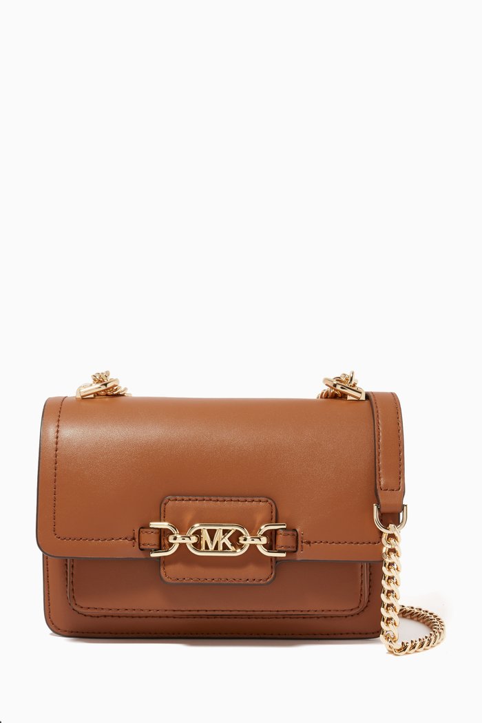 

Extra-Small Heather Crossbody Bag in Leather, Brown