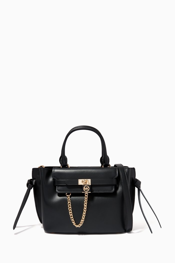 

Small Hamilton Legacy Belted Satchel Bag in Leather, Black