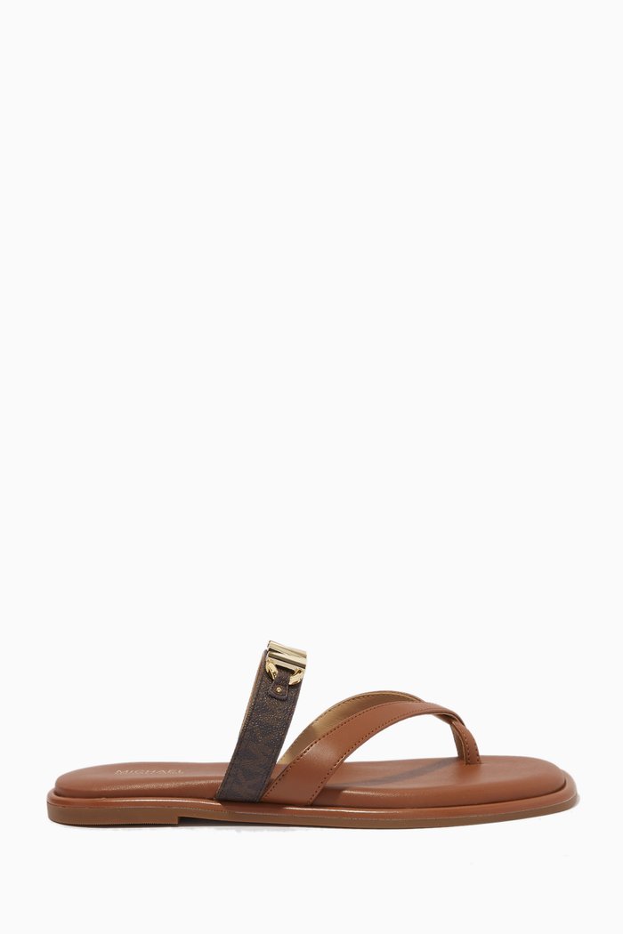 

Izzy Thong Slides in Faux Leather, Multicolour