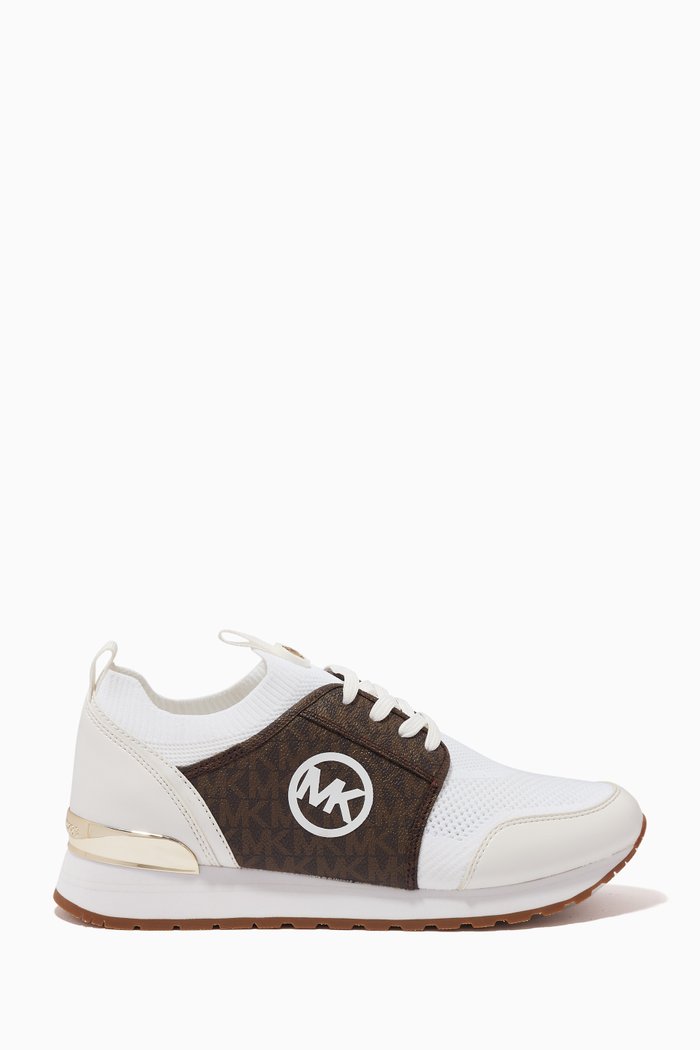 

Dash Sneakers in Stretch Knit & Logo Canvas, White