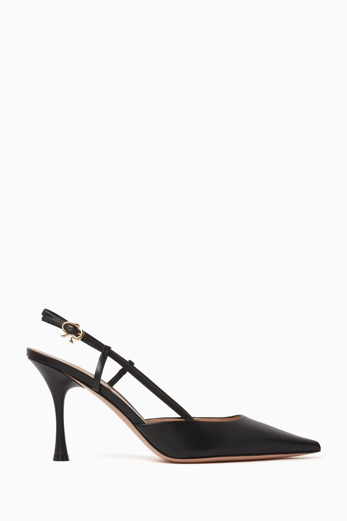 Ascent 85 Slingback Pumps in Leather, Black