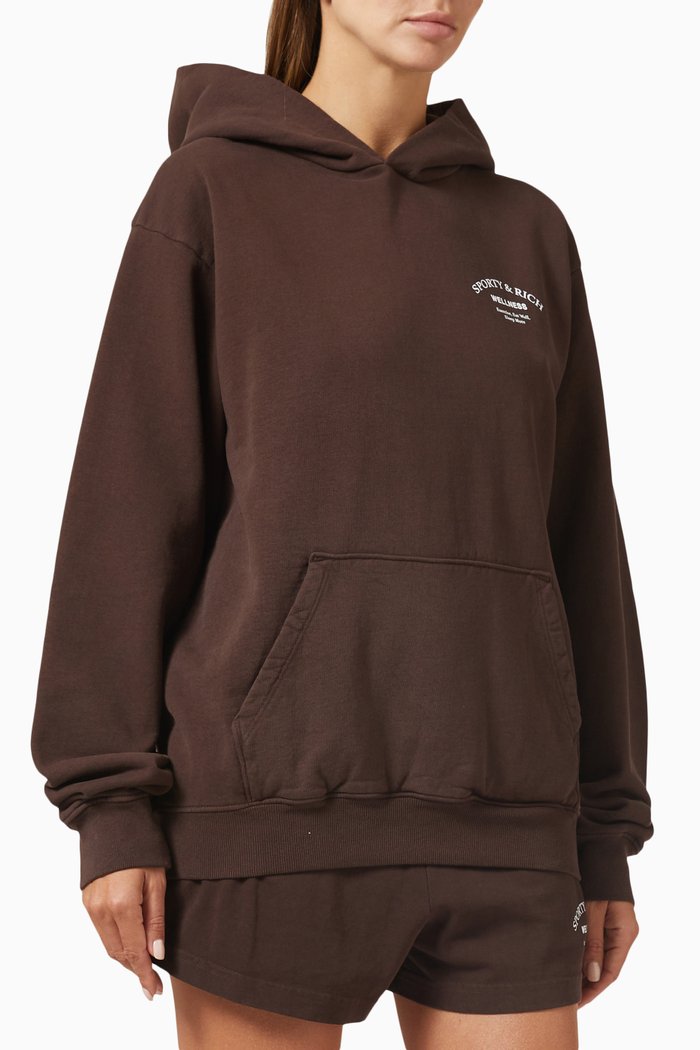 

Wellness Studio Hoodie in Cotton, Brown