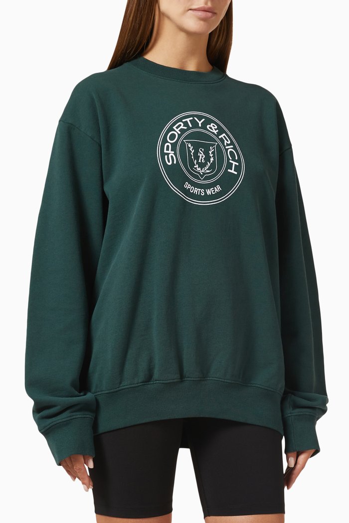 

Monaco Crewneck Sweatshirt in Cotton, Green