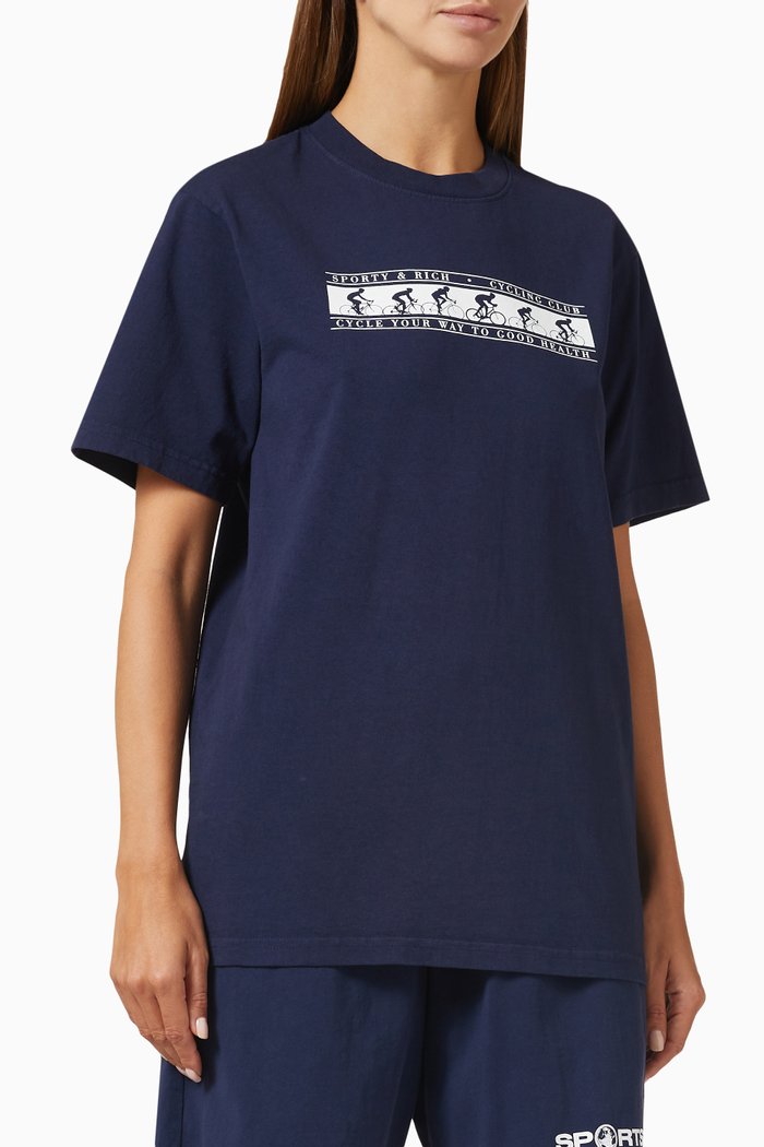 

Cycling Club T-shirt in Cotton Jersey, Blue