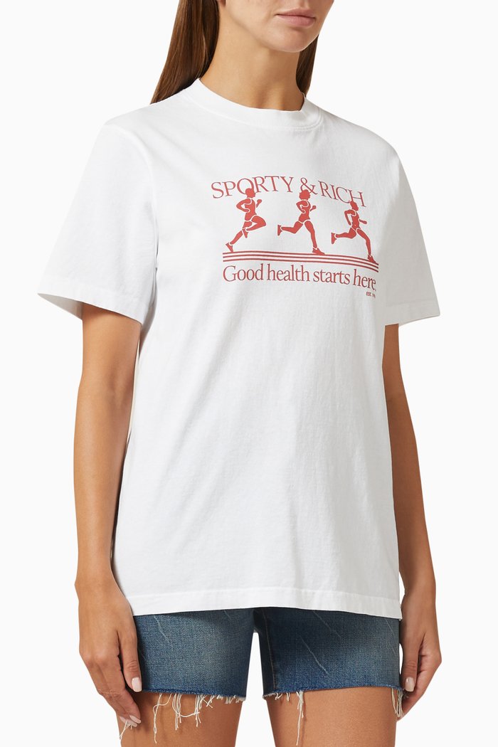 

Runner T-shirt in Cotton Jersey, White