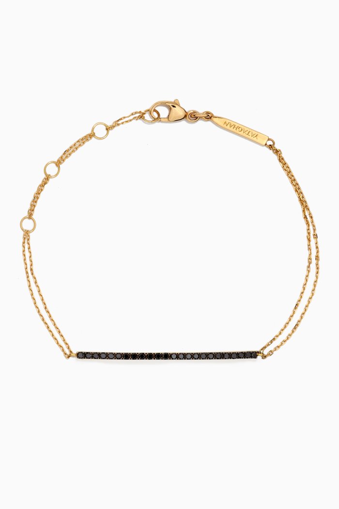 

Small Curve Black Diamond Bracelet in 18kt Yellow Gold