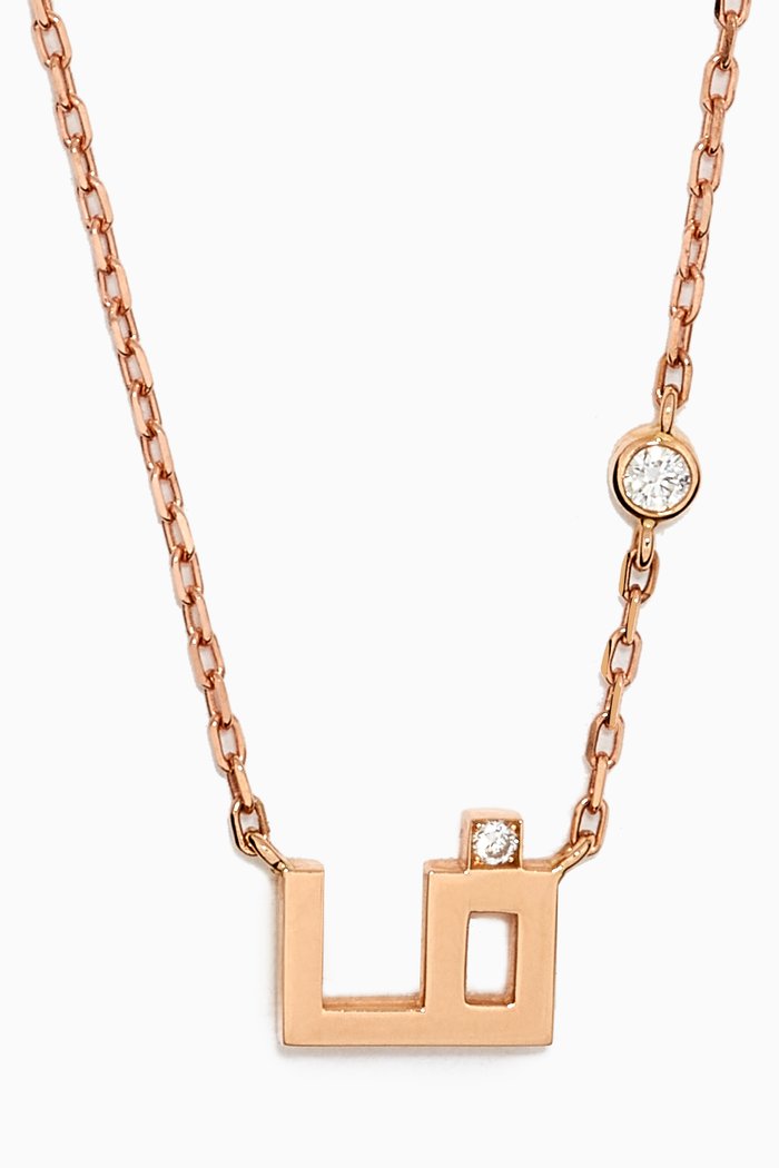 

Harfi Fa Diamond Necklace in 18kt Rose Gold